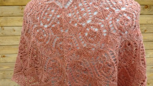 cape, BFL, handmade, fait main, tricot dentelle, lace