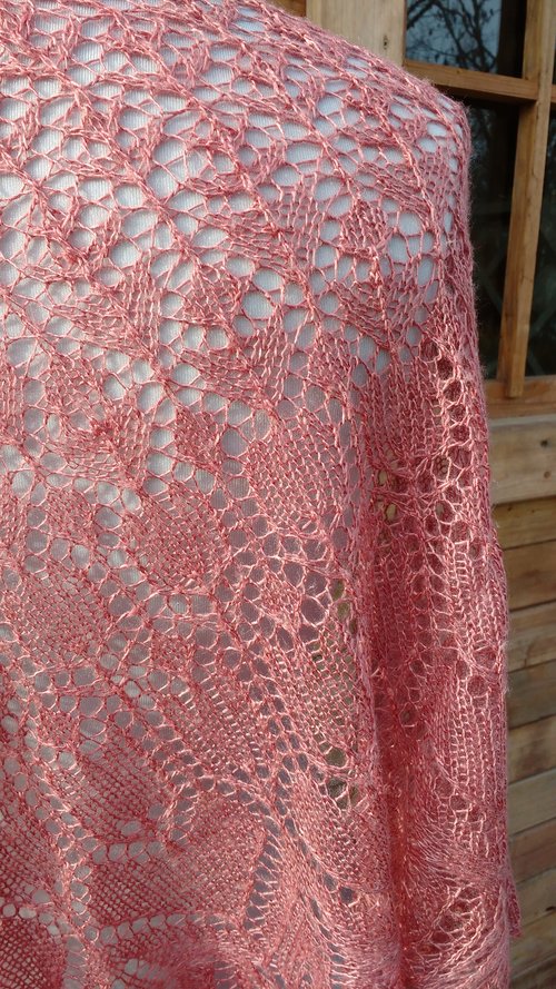 handknit, tricoté main, soie, silk, dentelle, lace, hiver