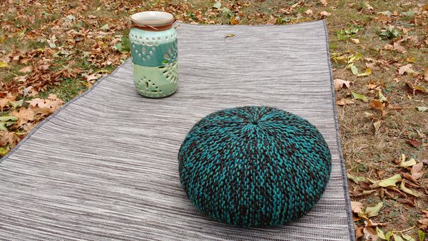 meditation, zafu, sarrasin, tricoté à la main, handknit