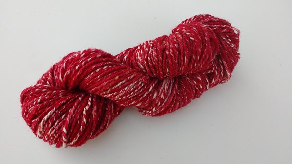laine, ramie, wool, filé main, fait main, handmade,  rouge