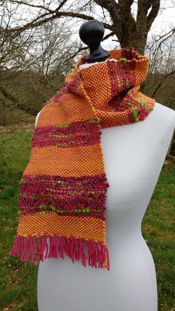 écharpe, laine, wool, fait main, artisanat, handmade